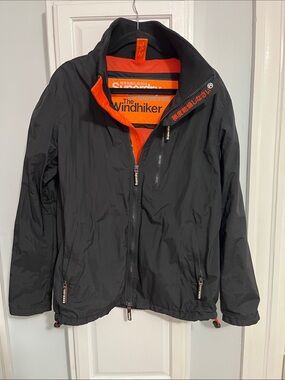 Superdry Black Jacket with Orange Lining - The Windhiker Style